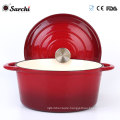 Enameled Cast Iron Low Round Casserole With Lid, Flame cast iron casserole